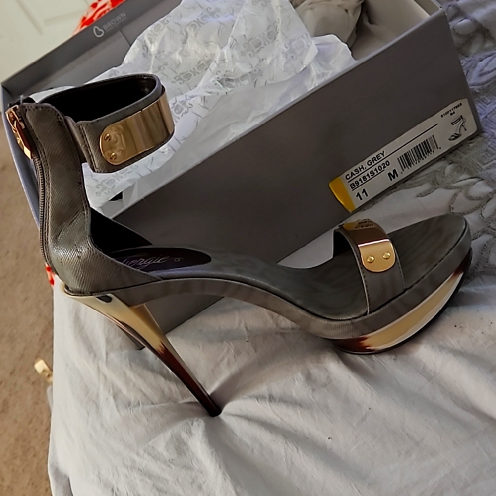 Grey Fergie stilettos